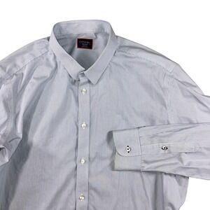 UNTUCKit Bordeaux Button Up Shirt Men 3XL Wrinkle Free Cotton Blue Stripe